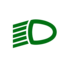 Dipped beam headlamps warning lamp icon