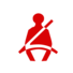 Seat belt not fastened/unfastened warning lamp icon