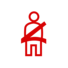 Seatbelt(s) not buckled / unbuckled warning lamp icon