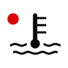 Maximum coolant temperature (Petrol, Hybrid or Diesel) warning lamp icon