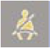 Front seat belt not fastened warning lamp icon