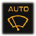 Automatic rain sensitive wipers on indicator warning lamp icon