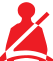 Seat belt(s) not fastened / unfastened warning lamp icon