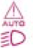 Automatic switching on of the lights system warning light warning lamp icon
