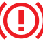 Electric parking brake warning lamp icon