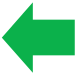 Left-hand direction indicator warning lamp icon