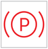 Manual parking brake warning lamp icon