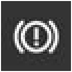 Handbrake, low brake fluid level and electronic brake force distribution warning light warning lamp icon