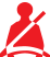 Front seat belt not fastened / unfastened warning lamp icon