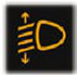 Automatic headlamp beam adjustment system warning lamp warning lamp icon