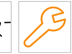 Service spanner flashing warning lamp icon