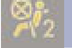 Passenger air bag disarmed warning lamp icon