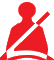 Seat belt not fastened / unfastened warning lamp icon