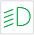 Dipped beam headlights warning lamp icon