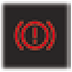 Handbrake, low brake fluid level and electronic brake force distribution fault warning light warning lamp icon