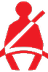 Driver's seat belt not fastened warning lamp icon