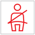 Seat belts not fastened/unfastened warning lamp icon