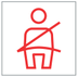 Seat belts not fastened/unfastened warning lamp icon