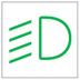 Dipped beam headlights warning lamp icon