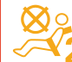 Passenger's airbag system warning lamp icon
