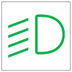 Dipped beam headlights warning lamp icon