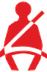 Seat belt not fastened/ unfastened warning lamp icon