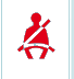 Row 1 seat belt not fastened warning lamp icon