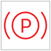 Electric parking brake warning lamp icon