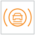 Collision Risk Alert / Active Safety Brake warning lamp icon
