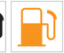 Low fuel level (MHEV) warning lamp icon