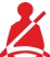 Front seat belt not fastened / unfastened warning lamp icon