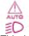Automatic switching on of the lights system warning light warning lamp icon