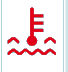 Coolant temperature and level warning lamp icon