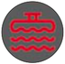 Temperature and coolant low level warning light warning lamp icon