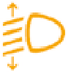 Automatic headlamp beam adjustment system warning lamp warning lamp icon