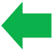 Left-hand direction indicator warning lamp icon