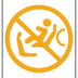 Passenger's airbag system warning lamp icon