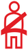 Seat belts not fastened / unfastened warning lamp icon