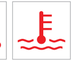 Maximum coolant temperature (MHEV) warning lamp icon
