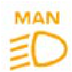 Automatic illumination of headlamps deactivation indicator lamp warning lamp icon