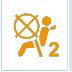 Front passenger air bag disarmed warning lamp icon